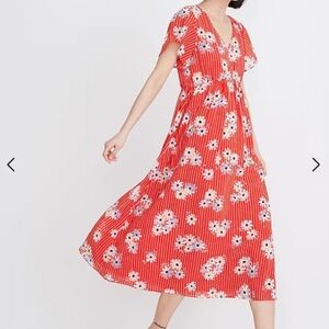 Madewell Retro Flutter-Sleeve Midi Dress